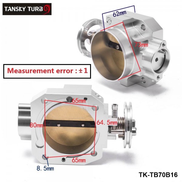 EPMAN Intake Manifold 70mm Aluminum Throttle Body Silver For Honda Civic B16 B18 Dohc TK-TB70B16