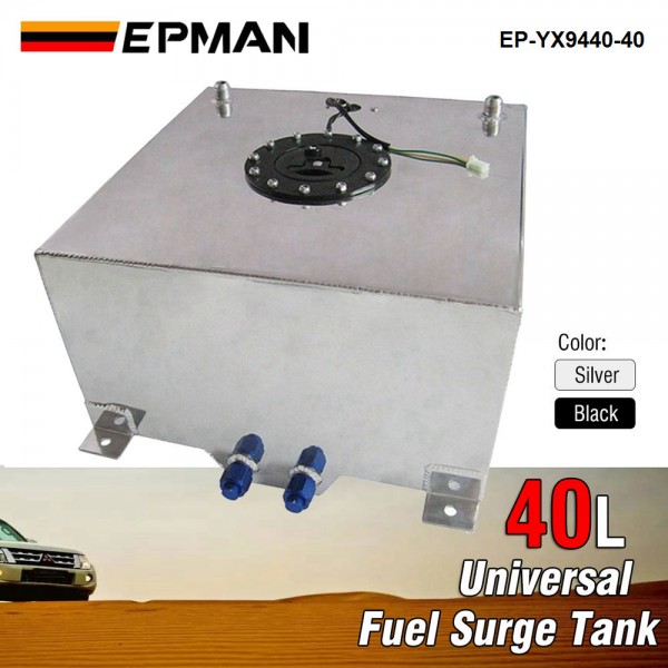  EPMAN 40L Aluminium Fuel Cell Tank Polished Fuel Level Sender AN-10 Outlets EP-YX9440-40