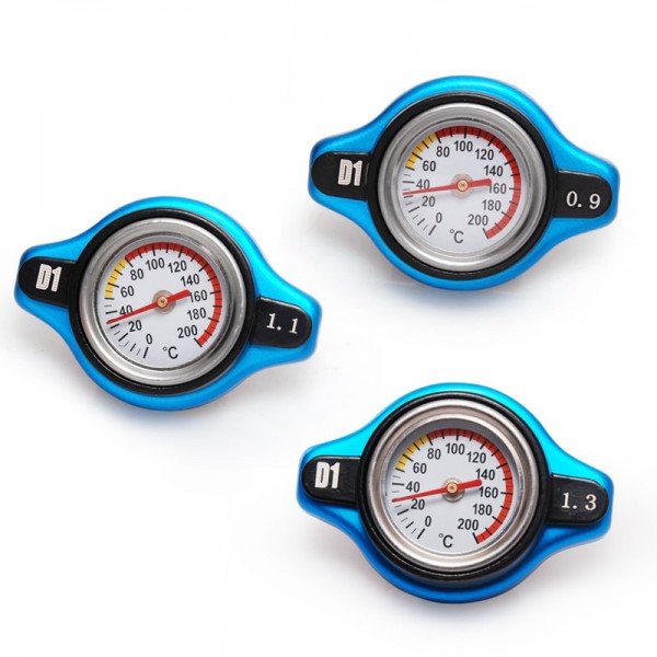 D1 Spec Racing Thermost Radiator Cap Cover + Water Temp gauge (0.9 bar/1.1bar/1.3bar) Universal Small Head