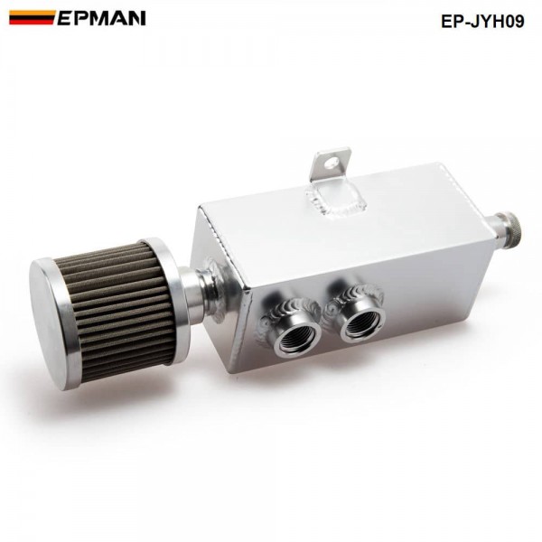 Universal Car 1L Aluminum Oil Catch Can Tank Fuel Tank With Breather & Filter Drain Tap EP-JYH09
