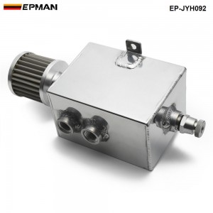 EPMAN 2L Aluminum Universal oil catch can tank with breather & drain tap 2LT baffled EP-JYH092