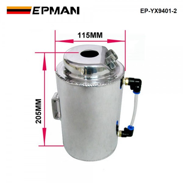 EPMAN Universal 1.5L Aluminium Alloy Oil Catch Can Tank With Breather Filter EP-YX9401-2