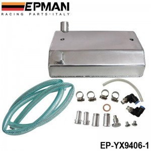 EPMAN Alloy Aluminium 1L Oil Weilding Catch Can Square Tank Polished EP-YX9406-1