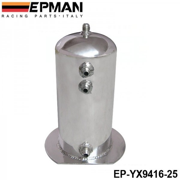 EPMAN 2.5 Liter Fuel Surge Catch Can Aluminium Polish Tank EP-YX9416-25 EPMAN 2.5 Liter Fuel Surge Catch Can Aluminium Polish Tank EP-YX9416-25
