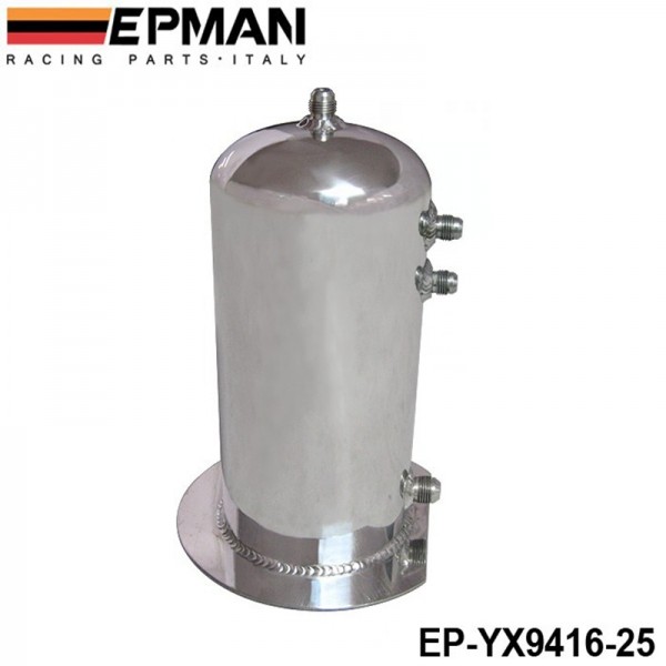 EPMAN 2.5 Liter Fuel Surge Catch Can Aluminium Polish Tank EP-YX9416-25 EPMAN 2.5 Liter Fuel Surge Catch Can Aluminium Polish Tank EP-YX9416-25