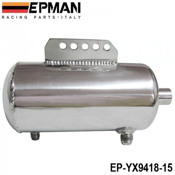 EPMAN Universal Polished Alloy Aluminum 1.5L Fuel Surge Tank AN fittings mirror polished EP-YX9418-15 EPMAN Universal Polished Alloy Aluminum 1.5L Fuel Surge Tank AN fittings mirror polished EP-YX9418-15