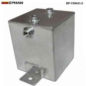 EPMAN Universal Polished Alloy Aluminum 2L Fuel Water Oil Surge AN6 Fittings / Breather Tank EP-YX9431-2