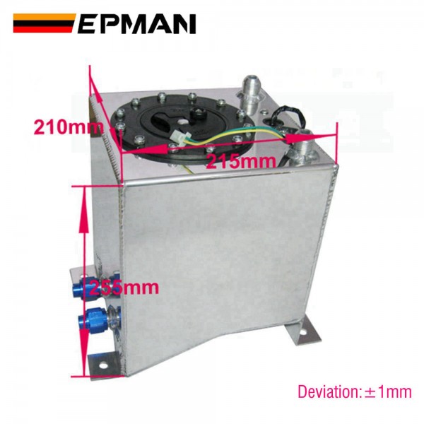 EPMAN 10L Aluminium Surge Tank Mirror Polish Fuel Cell Foam Inside With / Without Sensor