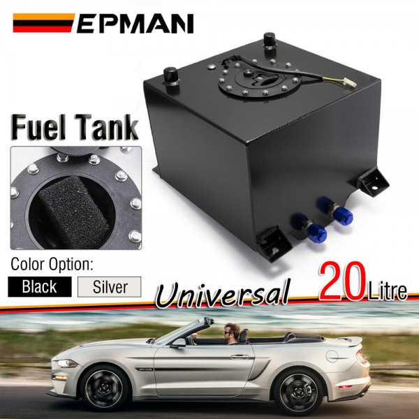 EPMAN Universal 20 Litre Fuel Surge Tank Swirl Pot System Alloy Aluminum With / Without Sensor Fuel Cell With Cap / Foam Inside EPMAN Universal 20 Litre Fuel Surge Tank Swirl Pot System Alloy Aluminum With / Without Sensor Fuel Cell With Cap / Foam Inside