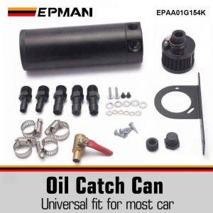 EPMAN Universal Aluminum Oil Catch Can XL +Breather Filter+ Mounting Bracket Kit + Filter 7.50z EPAA01G154K
