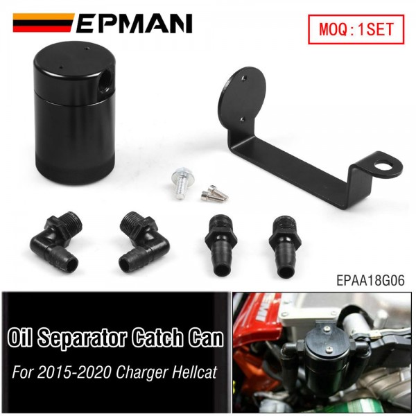 EPMAN Oil Separator Catch Can For Dodge 6.2L 2015-2021 Charger Challenger Hellcat EPAA18G06 EPMAN Oil Separator Catch Can For Dodge 6.2L 2015-2021 Charger Challenger Hellcat EPAA18G06
