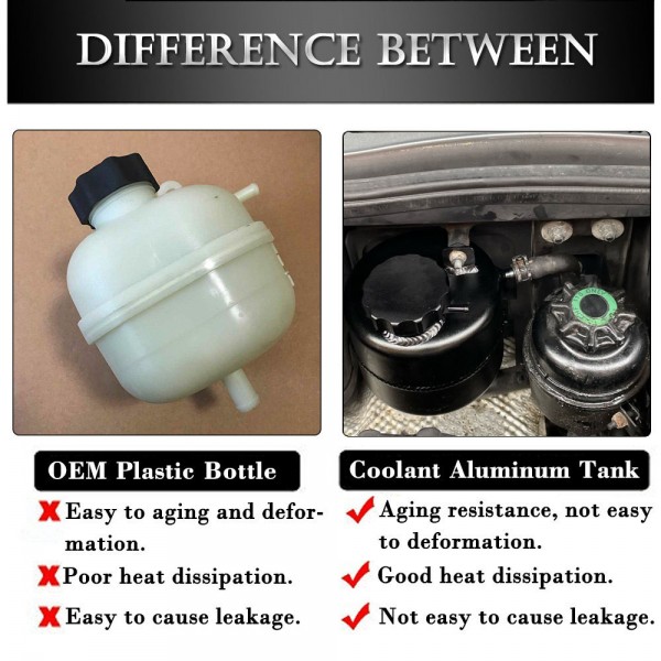 EPMAN Aluminum Coolant Header Expansion Overflow Water Tank & Cap Reservoir Can For BMW Mini Cooper S R52 R53 02-08 EPJYH877 EPMAN Aluminum Coolant Header Expansion Overflow Water Tank & Cap Reservoir Can For BMW Mini Cooper S R52 R53 02-08 EPJYH877
