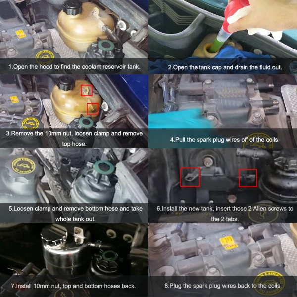 EPMAN Aluminum Coolant Header Expansion Overflow Water Tank & Cap Reservoir Can For BMW Mini Cooper S R52 R53 02-08 EPJYH877 EPMAN Aluminum Coolant Header Expansion Overflow Water Tank & Cap Reservoir Can For BMW Mini Cooper S R52 R53 02-08 EPJYH877