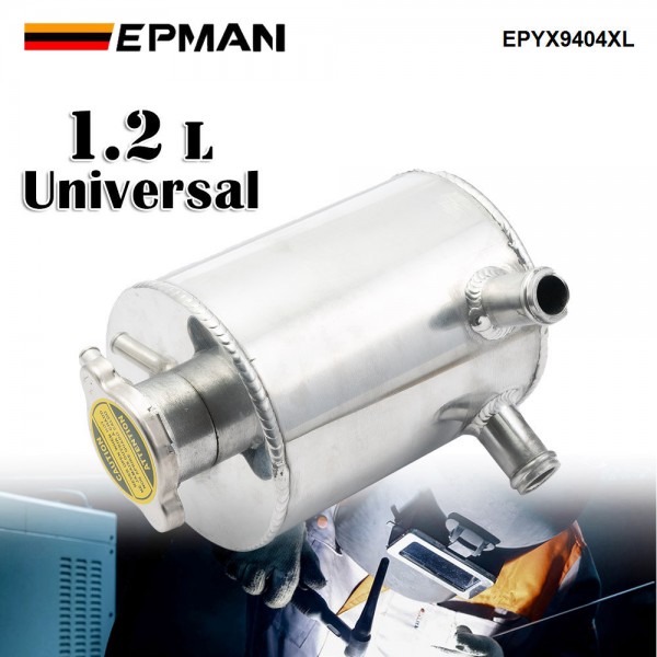EPMAN Universal Aluminum Radiator Coolant Reservoir Expansion Overflow Header Water Tank Bottle With Cap EPYX9404XL EPMAN Universal Aluminum Radiator Coolant Reservoir Expansion Overflow Header Water Tank Bottle With Cap EPYX9404XL