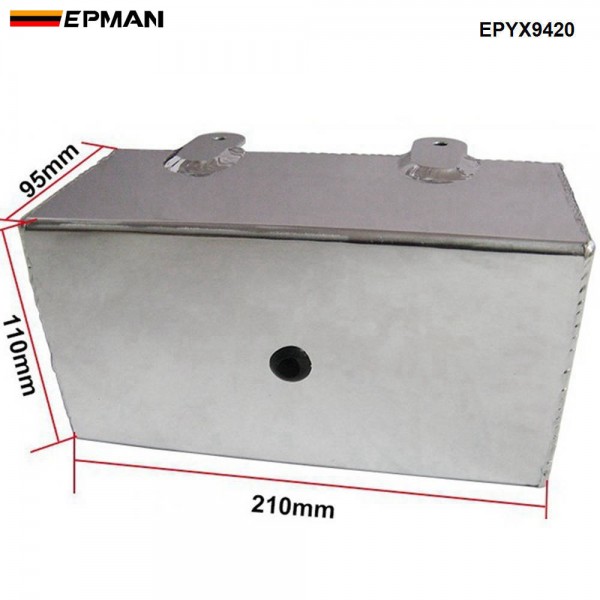 EPMAN 2L Aluminium Universal Polished Windscreen Washer Bottle Intercooler Spray Tank With Cap Kit Track Car EPYX9420