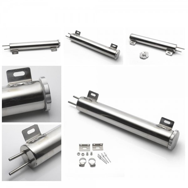 EPMAN Polished Stainless steel Radiator Overflow Tank Bottle Catch Can 2" x 13", 3" x 9",3" x 10"  Car Modification Cooling