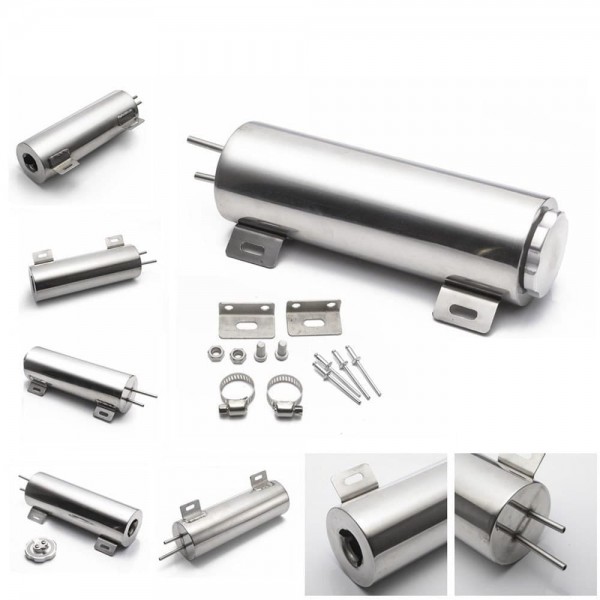 EPMAN Polished Stainless steel Radiator Overflow Tank Bottle Catch Can 2" x 13", 3" x 9",3" x 10"  Car Modification Cooling