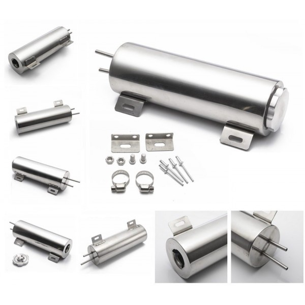 EPMAN Polished Stainless steel Radiator Overflow Tank Bottle Catch Can 2" x 13", 3" x 9",3" x 10" Car Modification Cooling EPMAN Polished Stainless steel Radiator Overflow Tank Bottle Catch Can 2" x 13", 3" x 9",3" x 10" Car Modification Cooling