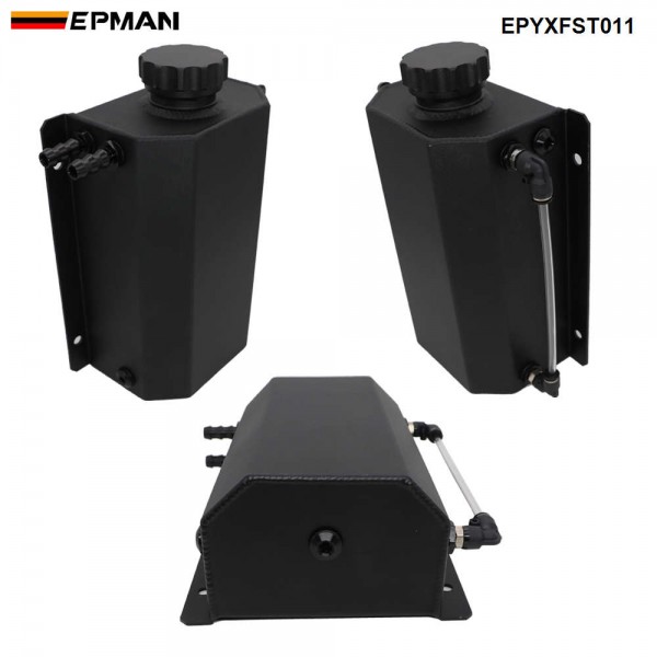 EPMAN Universal 2L Alloy  Engine Oil Fuel Gas Catch Can Breather Tank Bottle Coolant Radiator Overflow Tank EPYXFST011