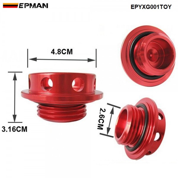 EPMAN Limited Edition Billet Aluminum Engine Oil Filter Cap Fuel Tank Cover Plug For Toyota EPYXG001TOY