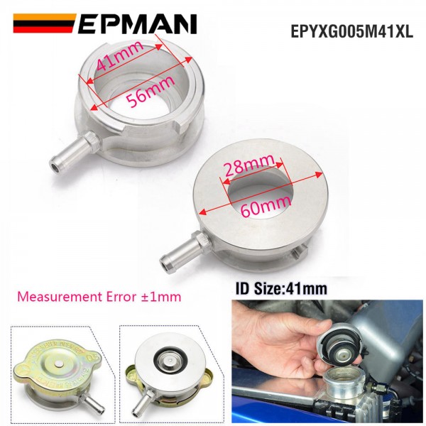 EPMAN Performance Aluminum Weld On Radiator Filler Neck 1.65" ID 41mm or 1.25" 32mm Radiator Inlet With Cap EPMAN Performance Aluminum Weld On Radiator Filler Neck 1.65" ID 41mm or 1.25" 32mm Radiator Inlet With Cap
