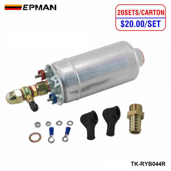 20SET/CARTON  External Fuel Pump 0580 254 044 FUEL PUMP WITH BANJO FITTING KIT HOSE ADAPTOR UNION 8MM OUTLET TAIL TK-RYB044R