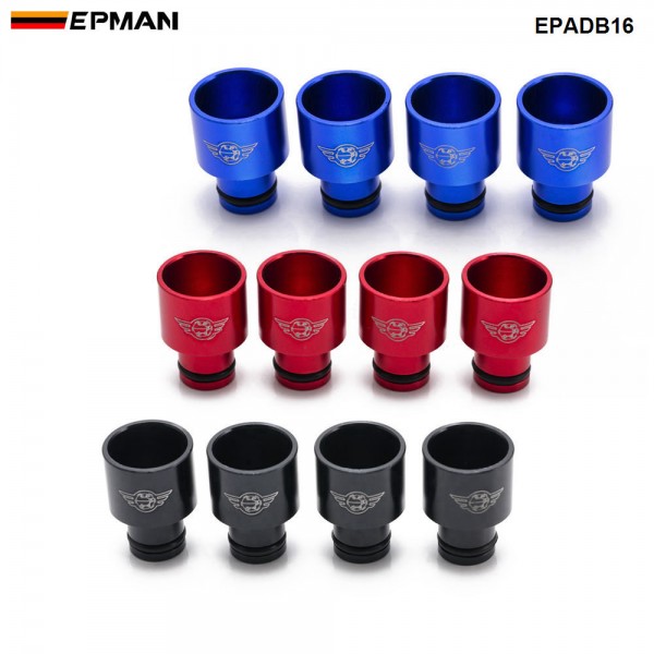 EPMAN 4 X Billet Aluminium Fuel Injector Top Adapter Socket Top Hats Extender For Civic Integra B D Series B16 B18 D16 RDX EPADB16