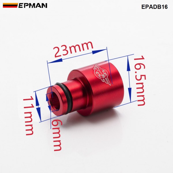 EPMAN 4 X Billet Aluminium Fuel Injector Top Adapter Socket Top Hats Extender For Civic Integra B D Series B16 B18 D16 RDX EPADB16