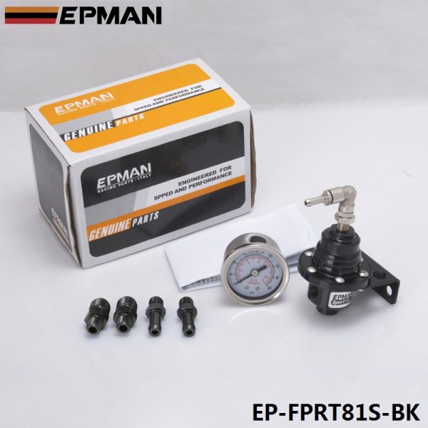 EPMAN Sport Turbo Bypass Adjustable Fuel Pressure Regulator + Liquid Gauge 0-160 PSI EP-FPRT81S EPMAN Sport Turbo Bypass Adjustable Fuel Pressure Regulator + Liquid Gauge 0-160 PSI EP-FPRT81S