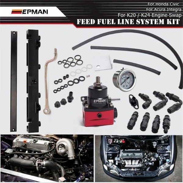 EPMAN K Swap Fuel Line System Set Fuel Rail Pressure Regulator For Honda Civic Integra EG EK EPAA01G159 EPMAN K Swap Fuel Line System Set Fuel Rail Pressure Regulator For Honda Civic Integra EG EK EPAA01G159