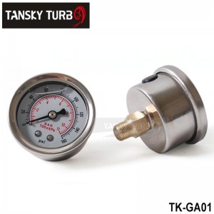 Car Fuel Pressure Regulator Gauge Liquid Fill Fuel/Oil Meter 0-160 PSI TK-GA01