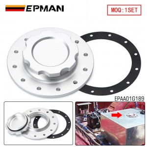 EPMAN Universal Billet Aluminum 12 Bolt Fuel Cell Cap Flush Mount Oil Tank Cover for Fuel Surge Tank Car Accessories EPAA01G189