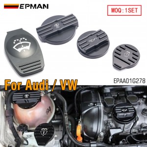 EPMAN CNC Aluminum Tank Cap + Washer Fluid Cap + Oil Cap for VW CC Golf 6 GTI R MK6 Scirocco EA888 Engine EPAA01G278