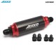 Universal Car Racing In-Line Fuel Oil Filter With AN10 AN8 AN6 Fittings Adapter Black&Red 40 Micron ADF09901