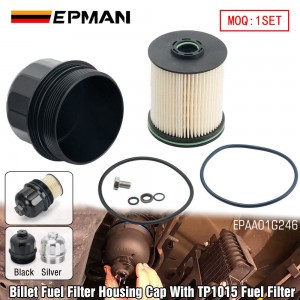 EPMAN Billet Fuel Filter Housing Cap With TP1015 Fuel Filter For Chevrolet Silverado GMC Sierra 2500HD/3500HD 6.6L L5P Duramax Diesel Replaces 134001 EPAA01G246