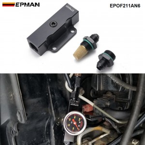 EPMAN Performance Universal Inline AN6 Fuel Filter Billet Aluminium Black 1/8 NPT Port EPOF211AN6