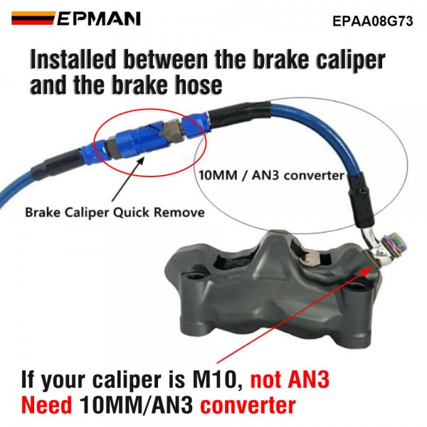 EPMAN Stainless Steel Motorcycle AN3 3AN Front Brake Fluid Quick Removal Cover Replace Brake Line Disconnect Fitting Dry Break Coupling EPAA08G73 EPMAN Stainless Steel Motorcycle AN3 3AN Front Brake Fluid Quick Removal Cover Replace Brake Line Disconnect Fitting Dry Break Coupling EPAA08G73