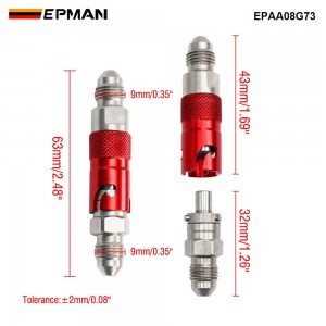 EPMAN Stainless Steel Motorcycle AN3 3AN Front Brake Fluid Quick Removal Cover Replace Brake Line Disconnect Fitting Dry Break Coupling EPAA08G73