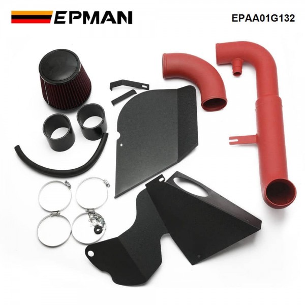 EPMAN Red Cold Air Intake Kit Heat Shield Filter For VW Golf GTI MK6 2. ...