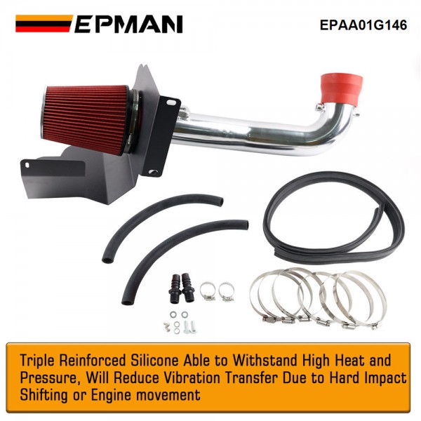 EPMAN Cold Air Intake Pipe Kit+Heat Shield for Chevrolet GMC Cadillac 5.3L 6.2L V8 Engine 2014-2019 EPAA01G146