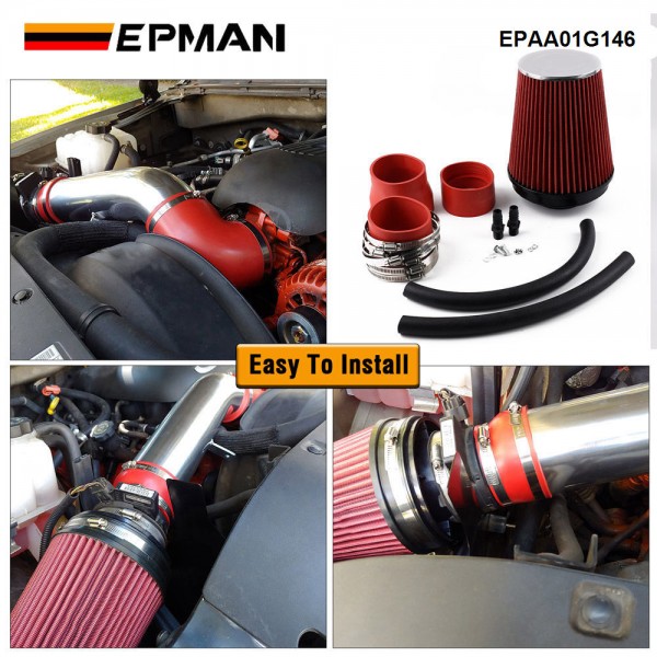 EPMAN Cold Air Intake Pipe Kit+Heat Shield for Chevrolet GMC Cadillac 5.3L 6.2L V8 Engine 2014-2019 EPAA01G146