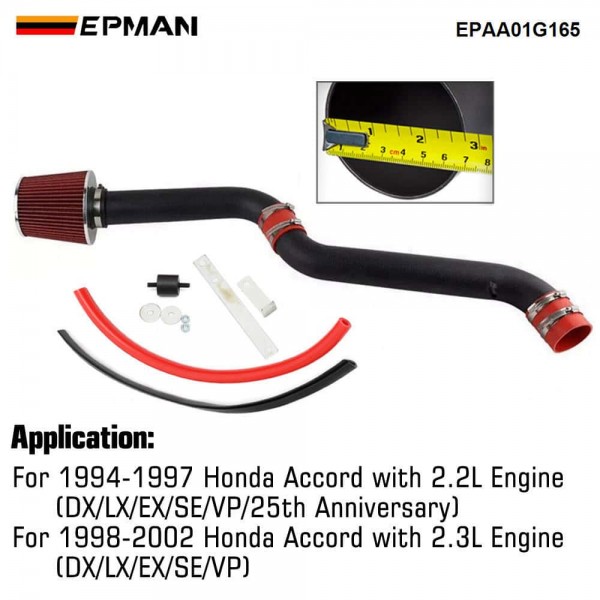 EPMAN Racing Cold Air Intake Kit + Filter For Honda Accord 2.2L/2.3L L4 1994-2002 EPAA01G165