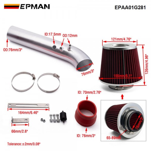 EPMAN Cold Air Kits & Air Filters High Performance For Honda Civic EK J HX EX 1.6L L4 96-98 Intake And Induction System EPAA01G281