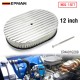 EPMAN 12" Oval Polished Aluminum Full Finned Air Cleaner Assembly Fit Chevy Ford Mopar EPAA01G288