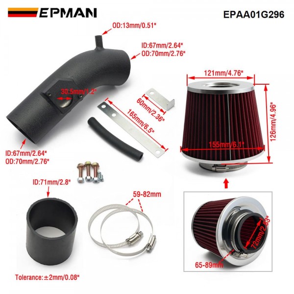 EPMAN Short Ram Air Intake Kit + Filter For Mazda 3 2.5L L4 2010-2012 Cold Air Intake System EPAA01G296