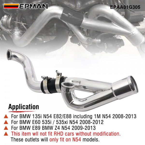 EPMAN Aluminum High Flow Turbo Outlet Pip For BMW E82 E88 E89 E60 535i Z4 N54 LHD 2008-2013 EPAA01G305