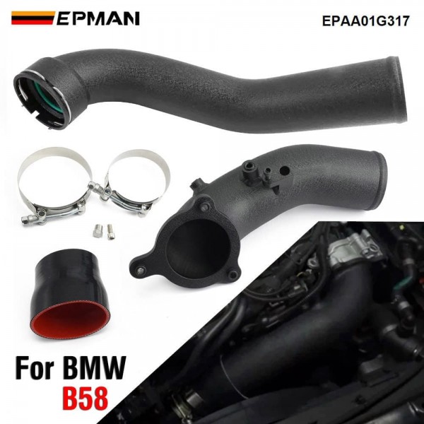 EPMAN Turbo Intercooler Intake Charge Pipe Aluminum 3" For BMW B58 3.0L 340i 540i G30 G31 G11 F20 F22 F30 2015-2021 EPAA01G317