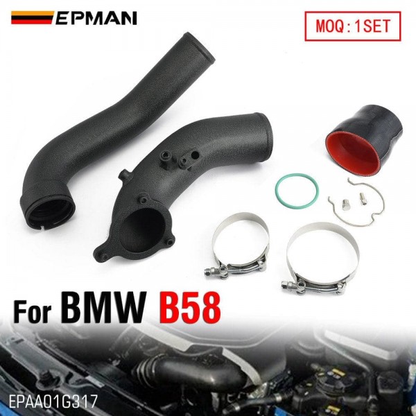 EPMAN Turbo Intercooler Intake Charge Pipe Aluminum 3" For BMW B58 3.0L 340i 540i G30 G31 G11 F20 F22 F30 2015-2021 EPAA01G317