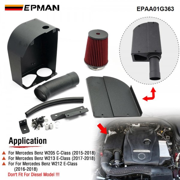 EPMAN Performance Cold Air Intake System for Mercedes Benz M274 Engine W205 W212 W213 GLC C180 C200 C300 E200 E300 2015-2018 EPAA01G363