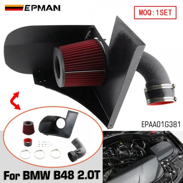 EPMAN 3" Cold Air Intake Kit with Heat Shield for BMW B48 2.0T (F20/F22/F30/F32) EPAA01G381